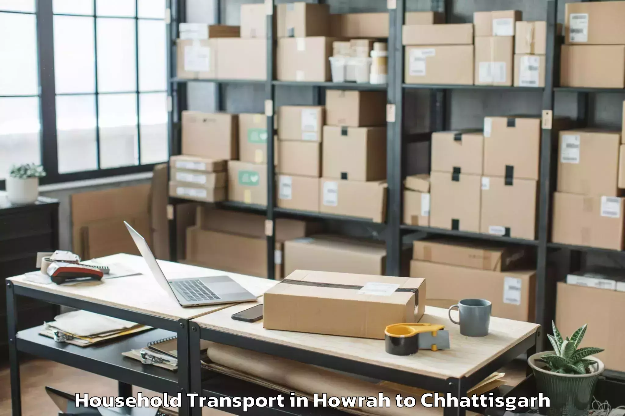 Professional Howrah to Sarangarh Household Transport